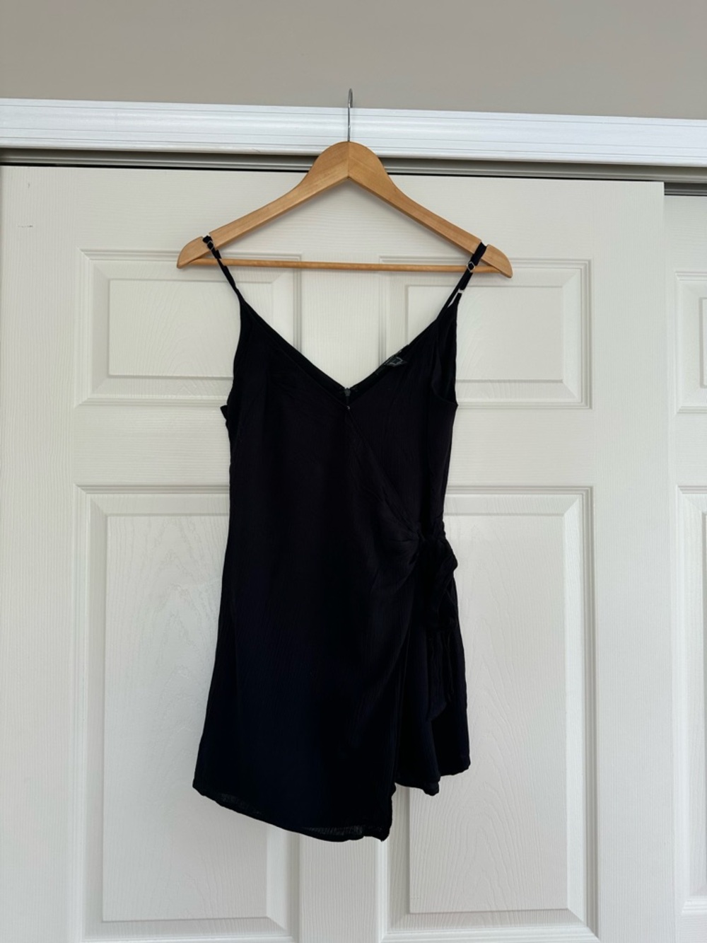 Forever 21 Black Romper with Tie-Front Wrap
